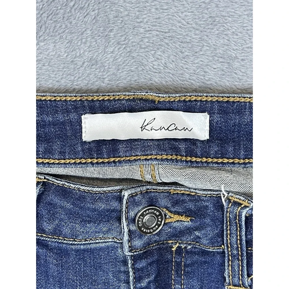KanCan Jeans Womens‎ 9 Blue Ripped Denim Dark Wash Skinny Mid Rise Stretch